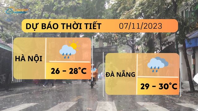 Dự báo thời tiết hôm nay 7/11: Hà Nội mưa rải rác, TP.HCM ngày nắng đêm không mưa